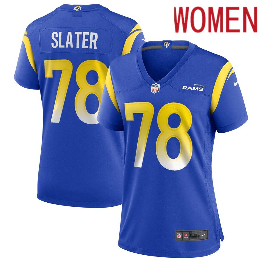 Women Los Angeles Rams #78 Jackie Slater Nike Royal Game Retired Player NFL Jersey->women nfl jersey->Women Jersey